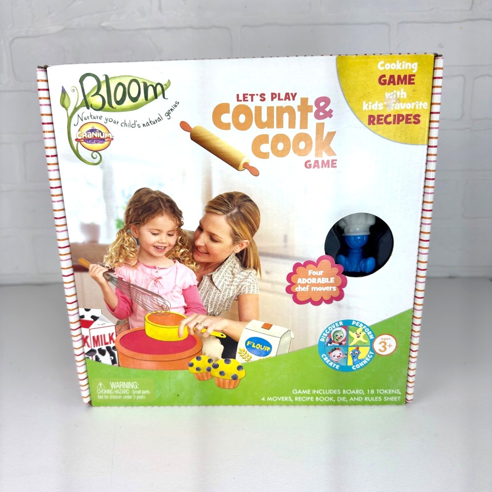 Bloom By Cranium "Let's Play, Count & Cook Game" Ages 3+ NOS NEW Rare Vtg 2008